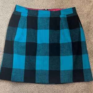 Banana Republic Blue and Black Plaid Women's Skirt